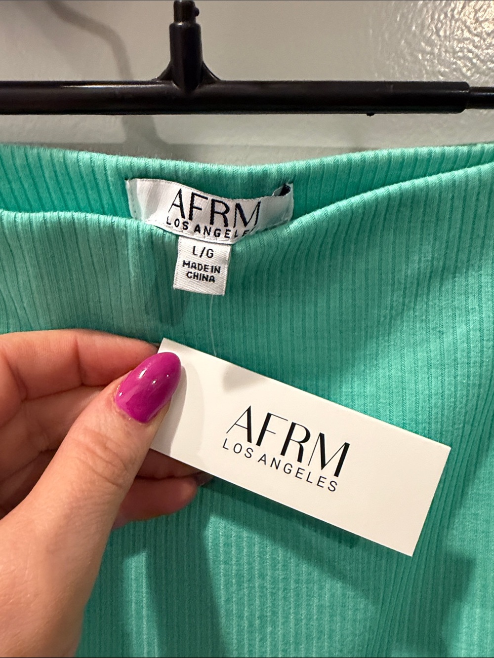 AFRM Turquoise Ribbed Maxi Skirt - Picture 2 of 4